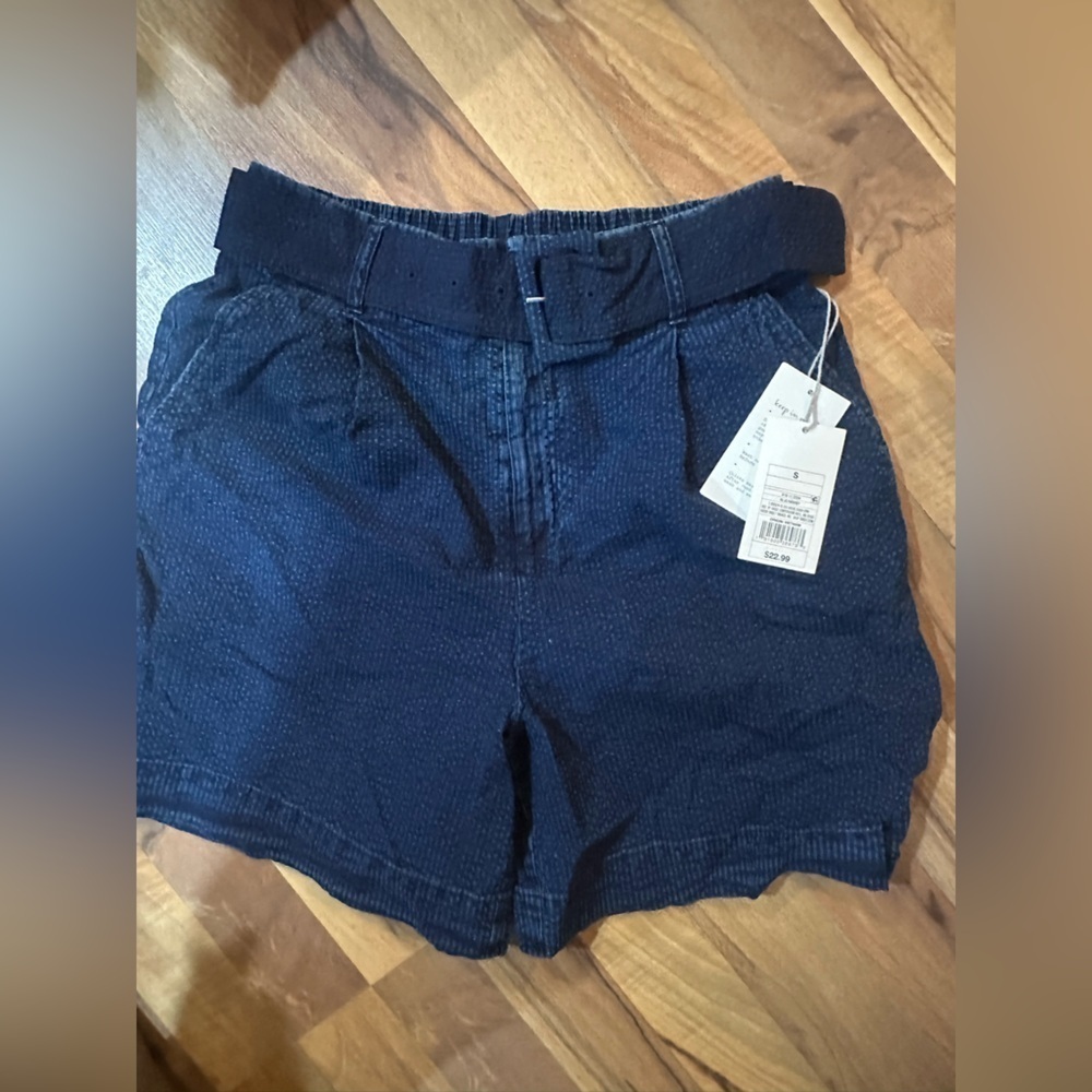 a new day Women's Dark Blue Denim Stretch Shorts with Belt